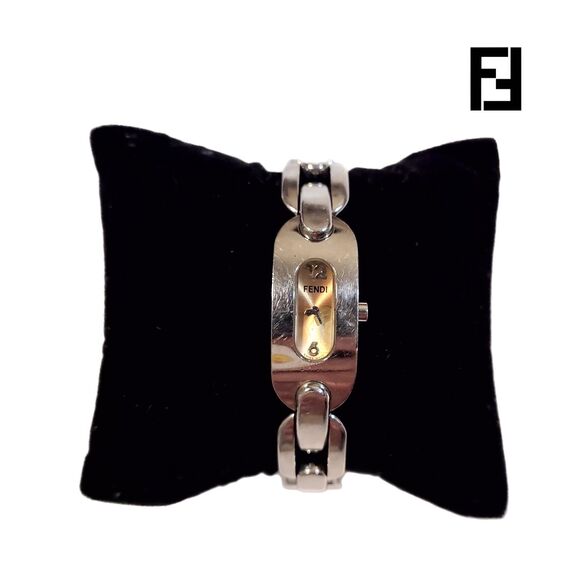 Fendi [Authentic] 3400L Stainless Steel Sapphire Crystal Quartz Bracelet Watch main image 7